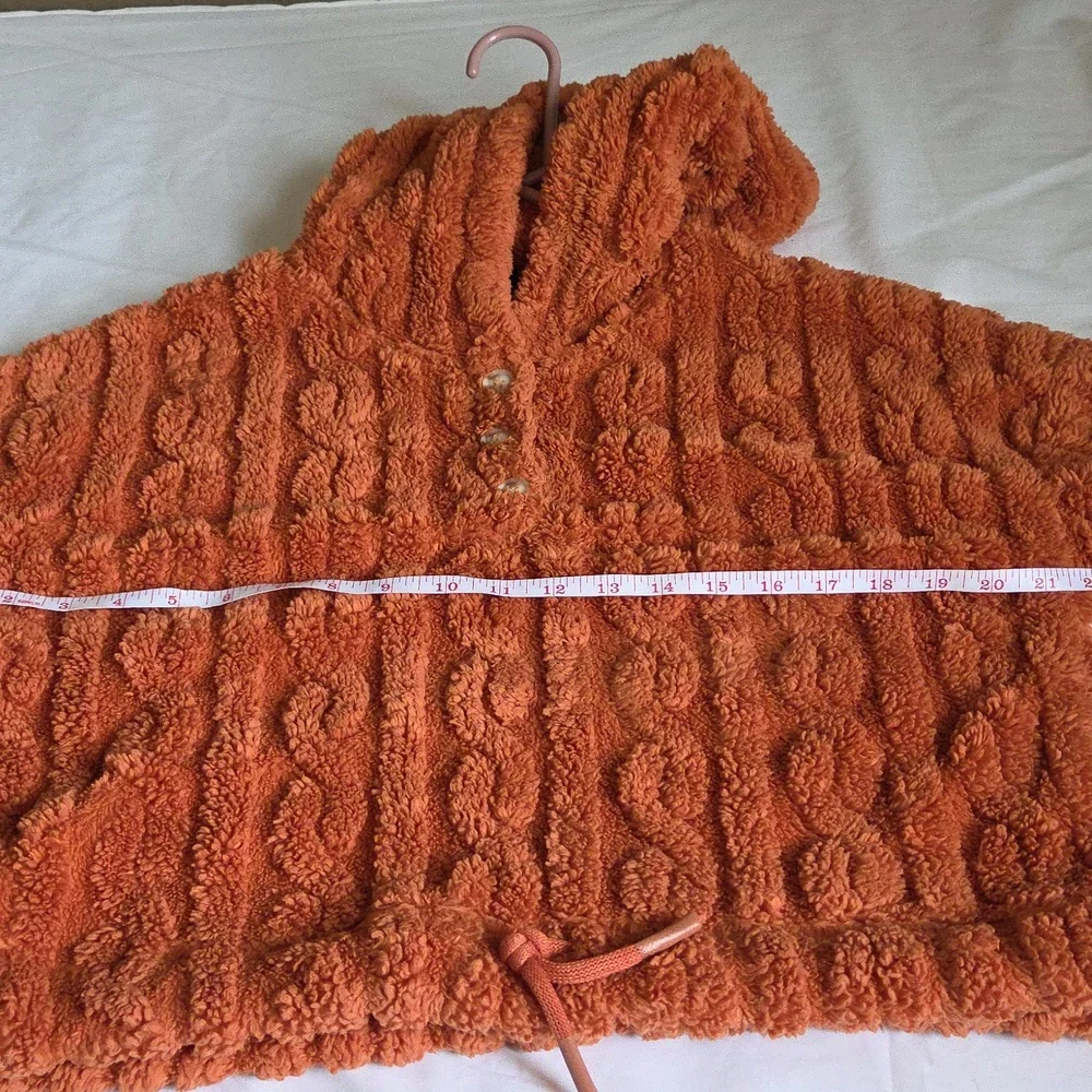 Cider Sherpa Pullover Hoodie Size Medium Cropped - Picture 9 of 11